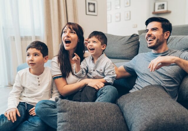 Family enjoying whole home internet